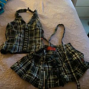 Tripp two piece mini skirt and top.